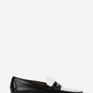 Mocassino Classic Dan in pelle bicolore Nero e Bianco