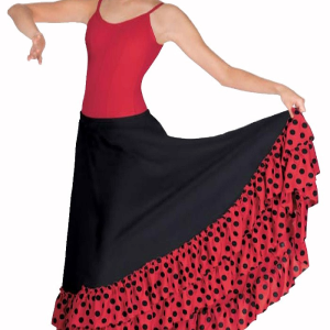 Gonna flamenco Eurotard con 2 balze a pois