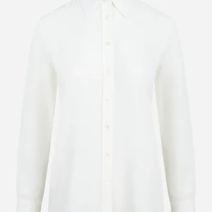 Camicia Cesar in misto seta bianca