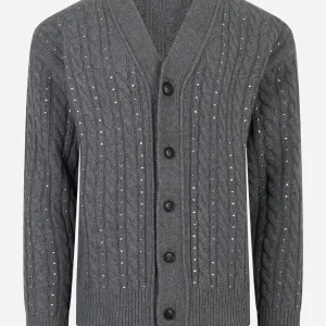 Cardigan con applicazioni Grigio