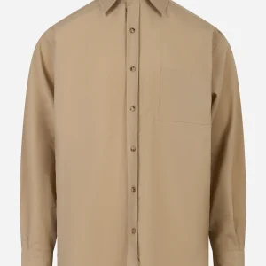 Camicia over con taschino Beige