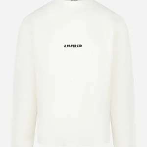 T-shirt manica lunga con logo Bianca