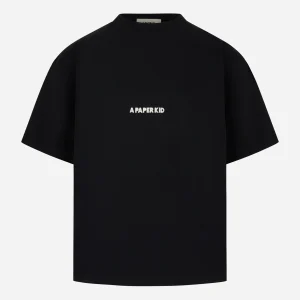 T-shirt oversize con stampa logo Nera