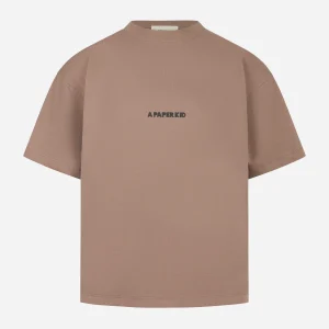 T-shirt oversize con stampa logo Beige