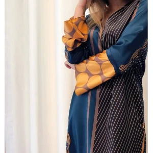 Abito fant petrolio/ocra