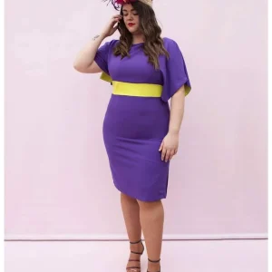 Abito tubino purple/lime CURVY