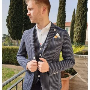 Giacca jersey gessata