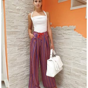 Pantalone palazzo righe