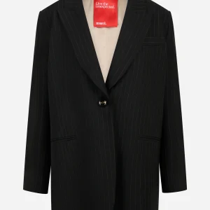 Blazer over nero con motivo gessato