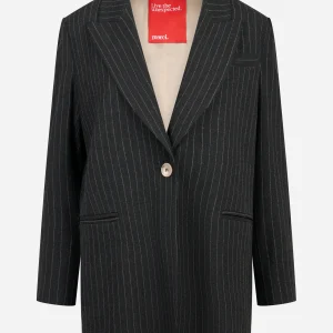 Blazer over grigio con motivo gessato