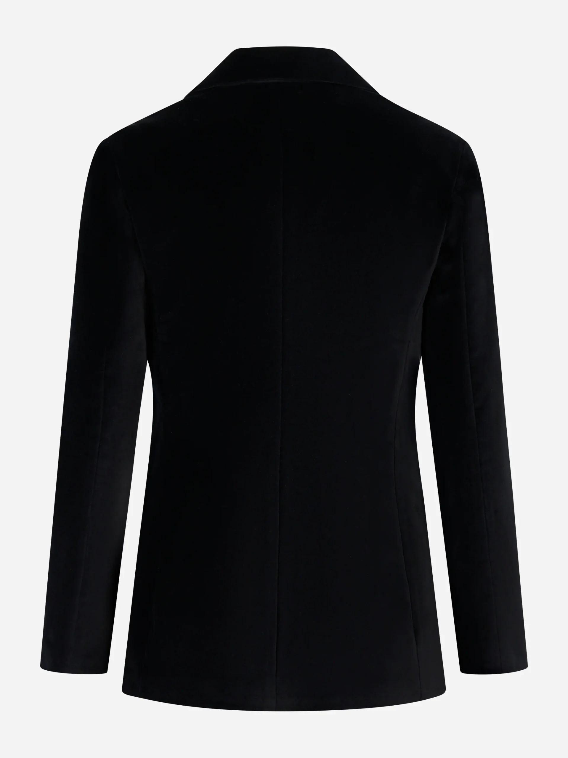 Blazer in velluto liscio nero - immagine 3