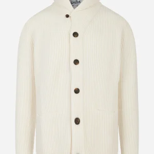 Cardigan Glasgow in lana Bianco