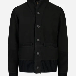 Cardigan in shearling nero