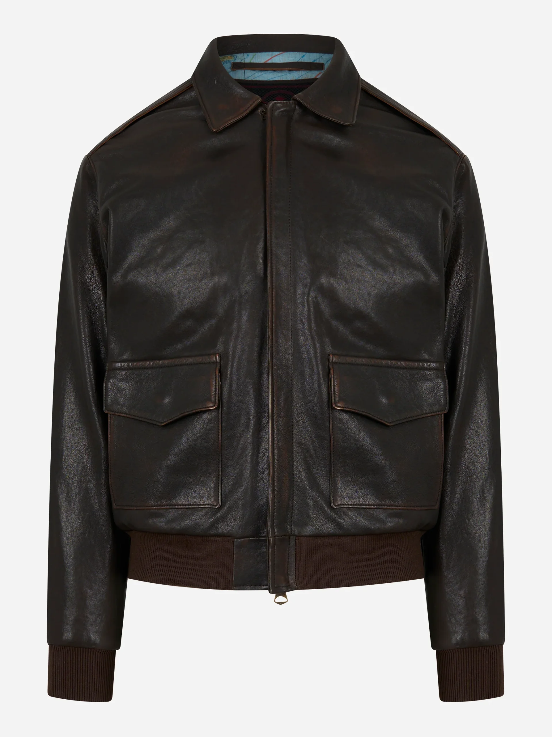 Giacca in pelle con effetti vintage A2 Marrone - immagine 2