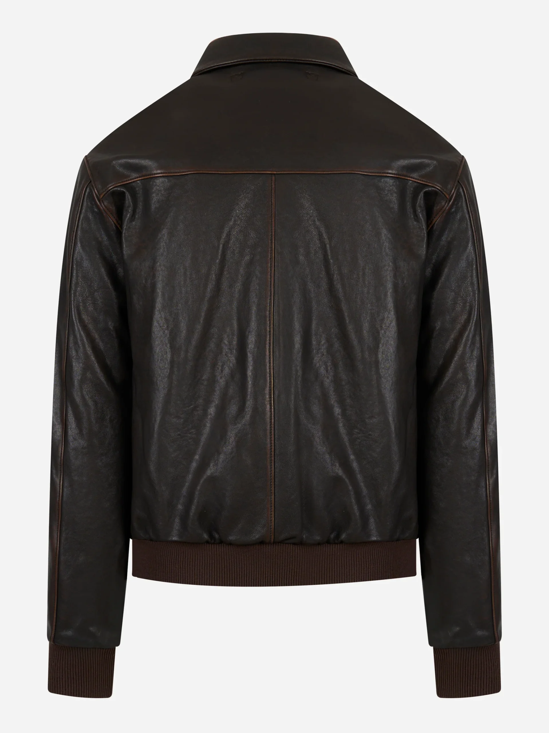 Giacca in pelle con effetti vintage A2 Marrone - immagine 6