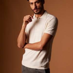 Polo bianca micropunto