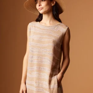 Canotta con motivo a contrasto