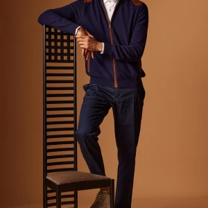 Bomber con dettagli in suede