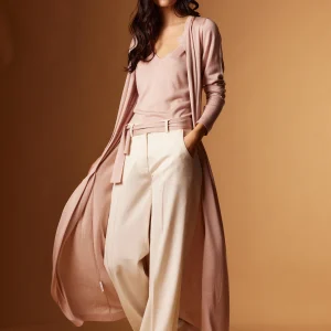 Maxi cardigan in seta