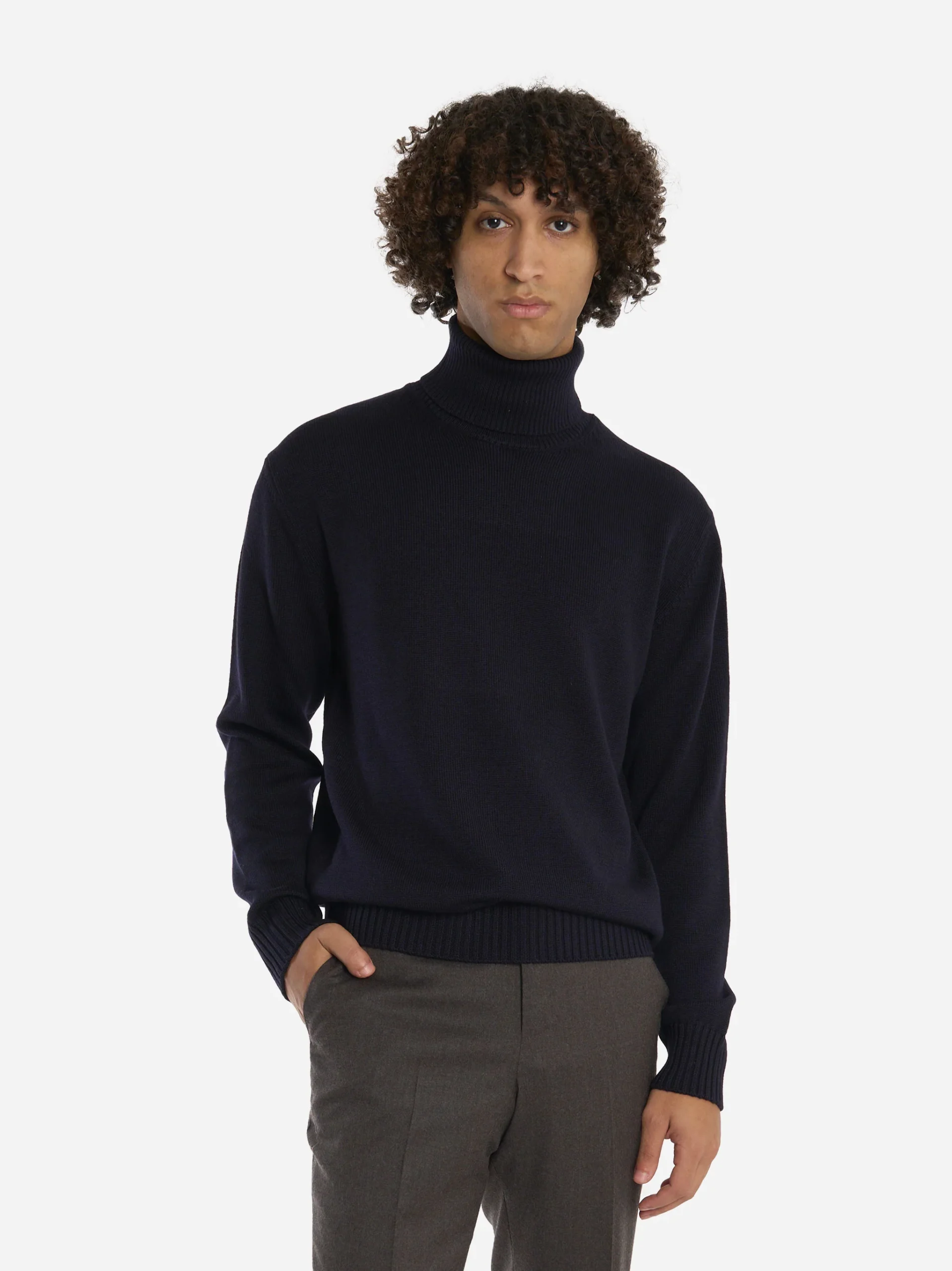 Dolcevita in lana merinos finezza 7 Blu - immagine 4