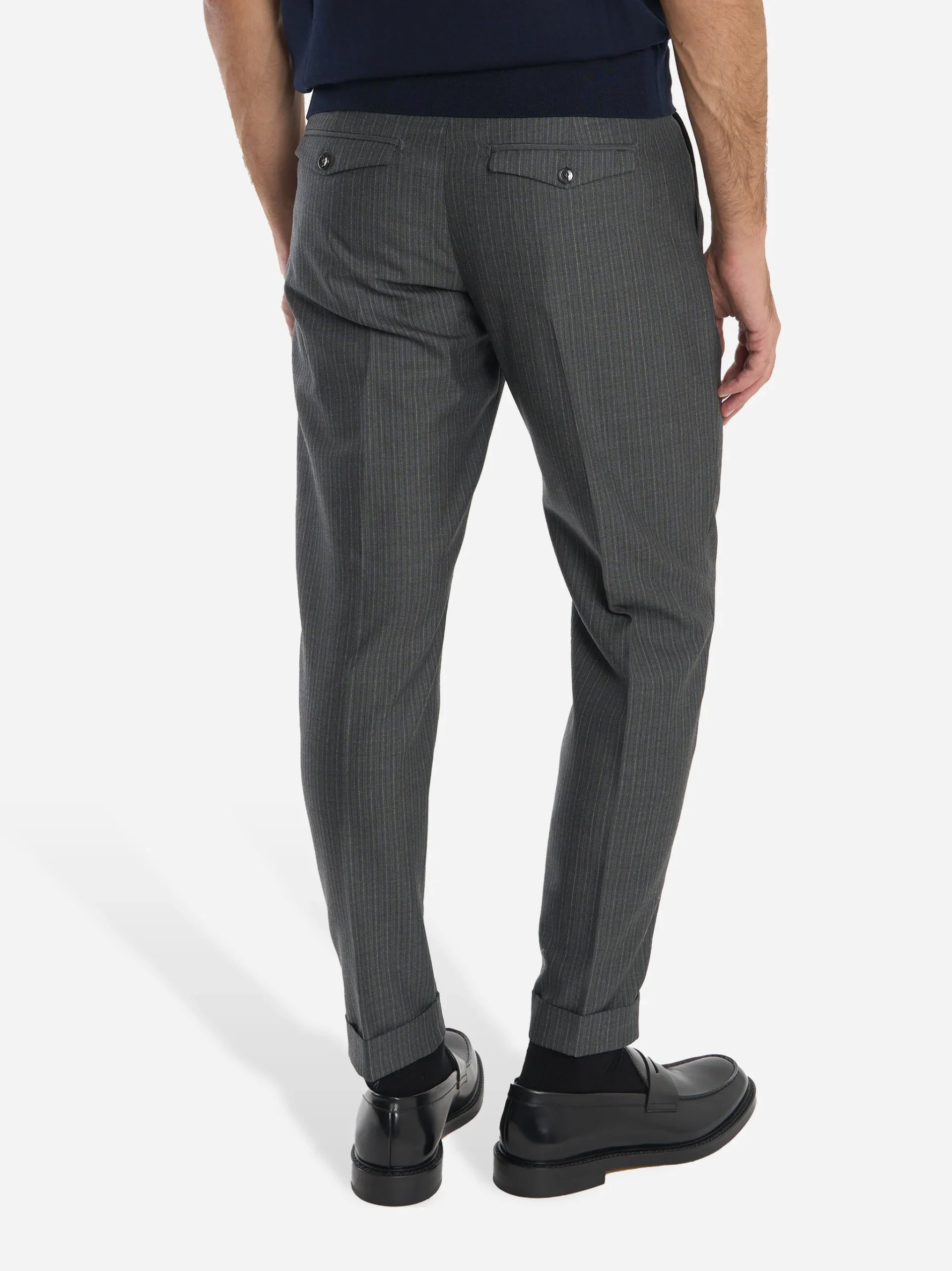 Pantalone Rebel carrot fit in lana con motivo gessato Grigio - immagine 5