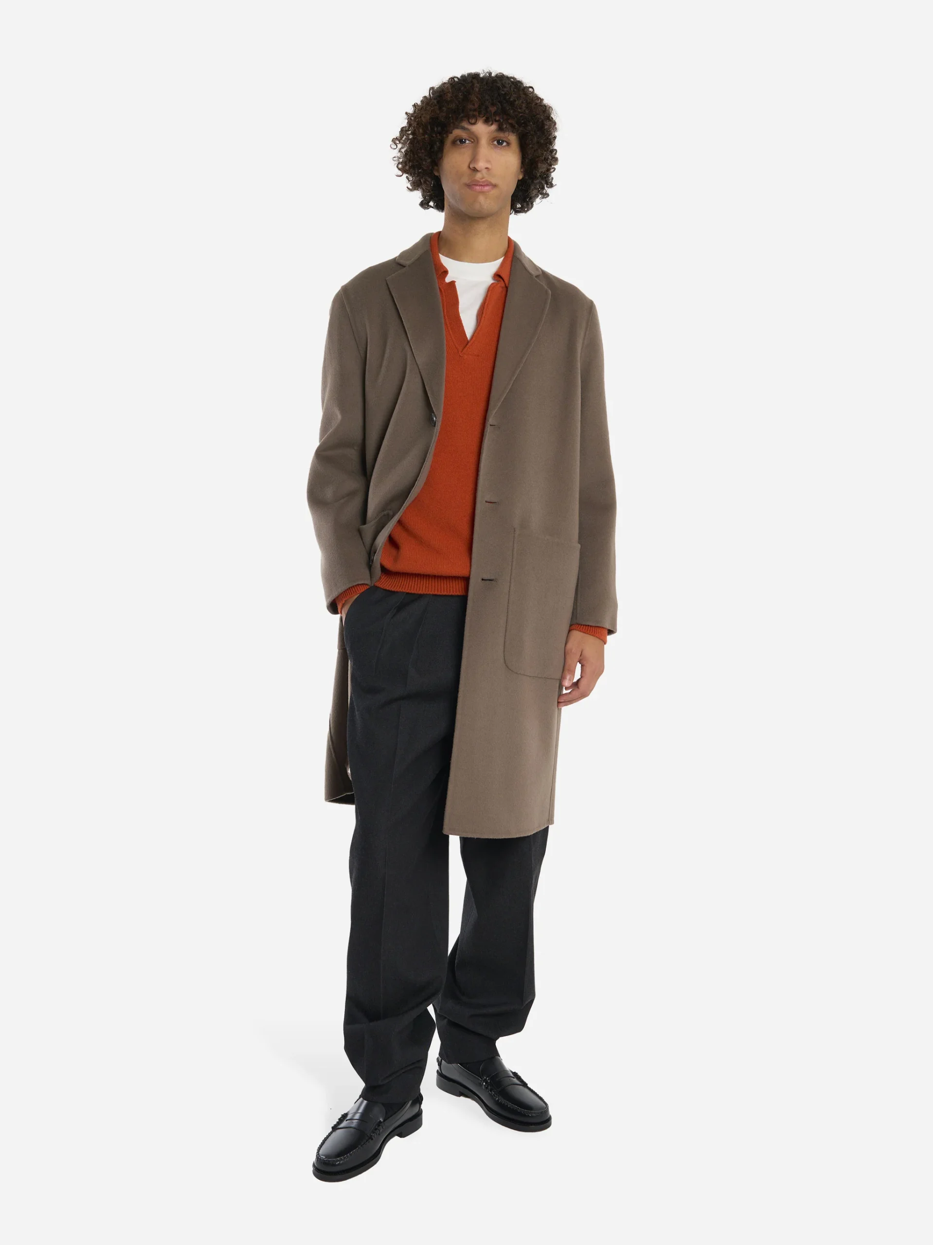 Cappotto monopetto in double di lana Grigio - immagine 3