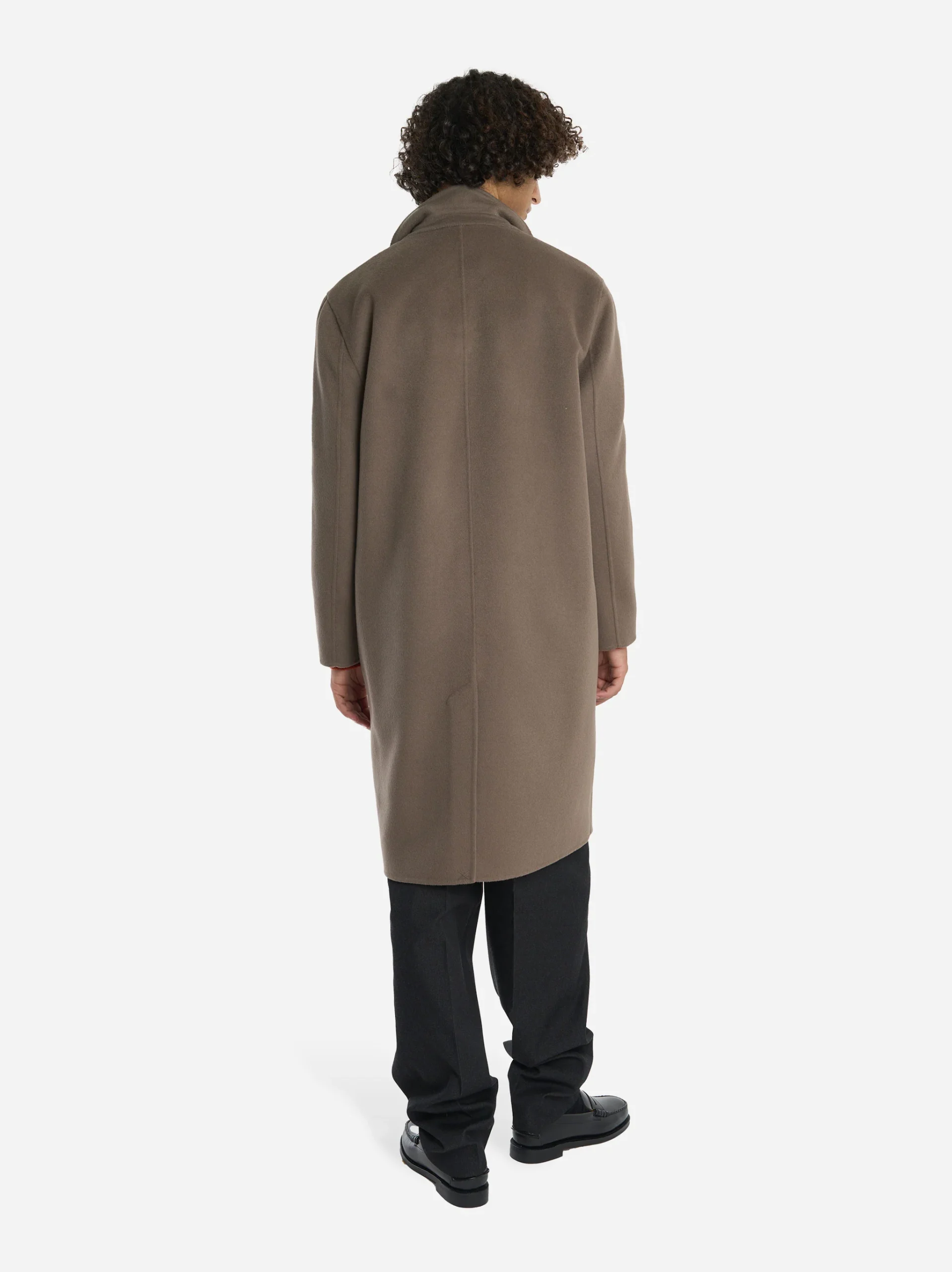 Cappotto monopetto in double di lana Grigio - immagine 5