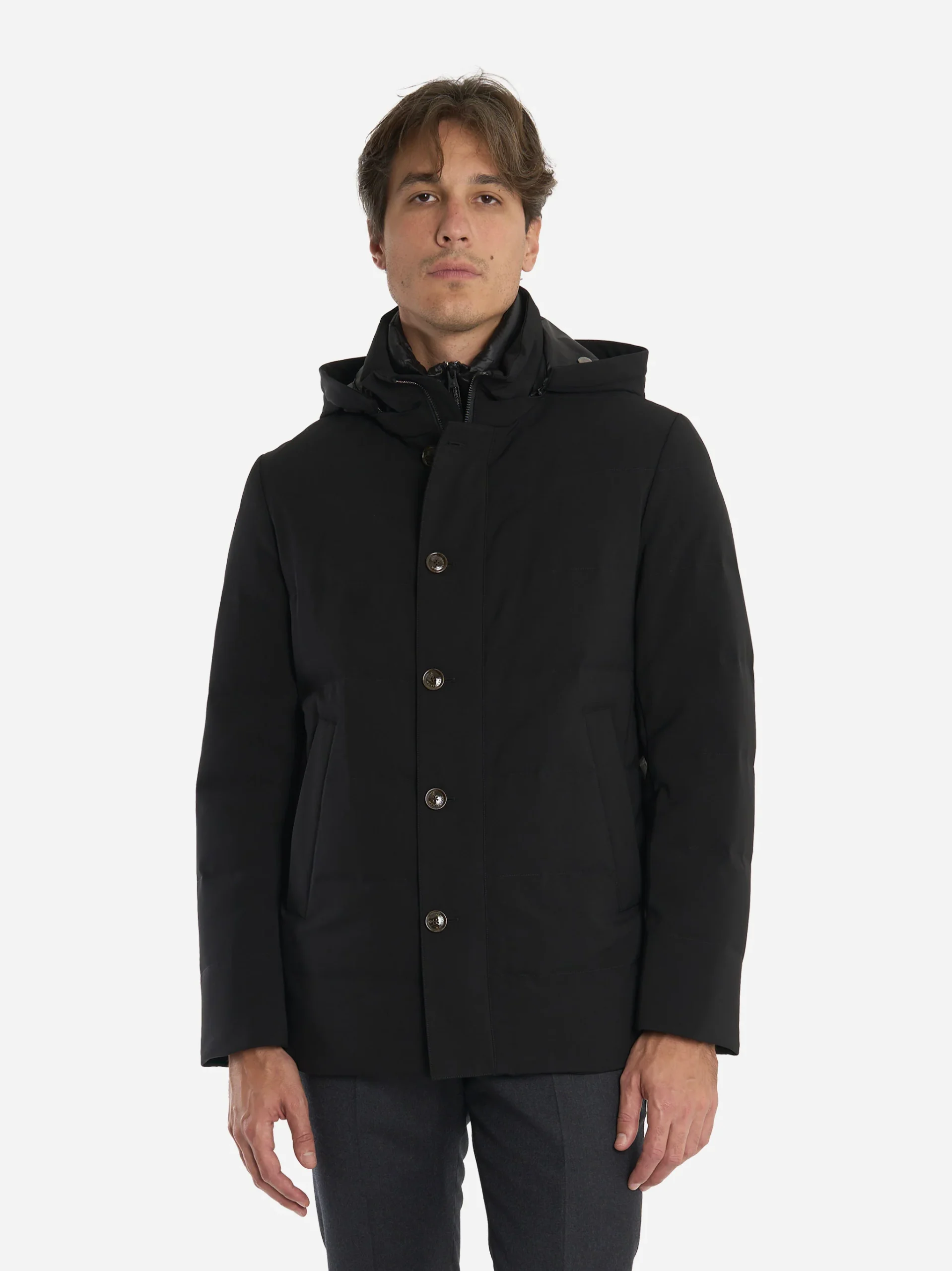 Giacca tecnica in nylon con imbottitura interna Nera - immagine 4