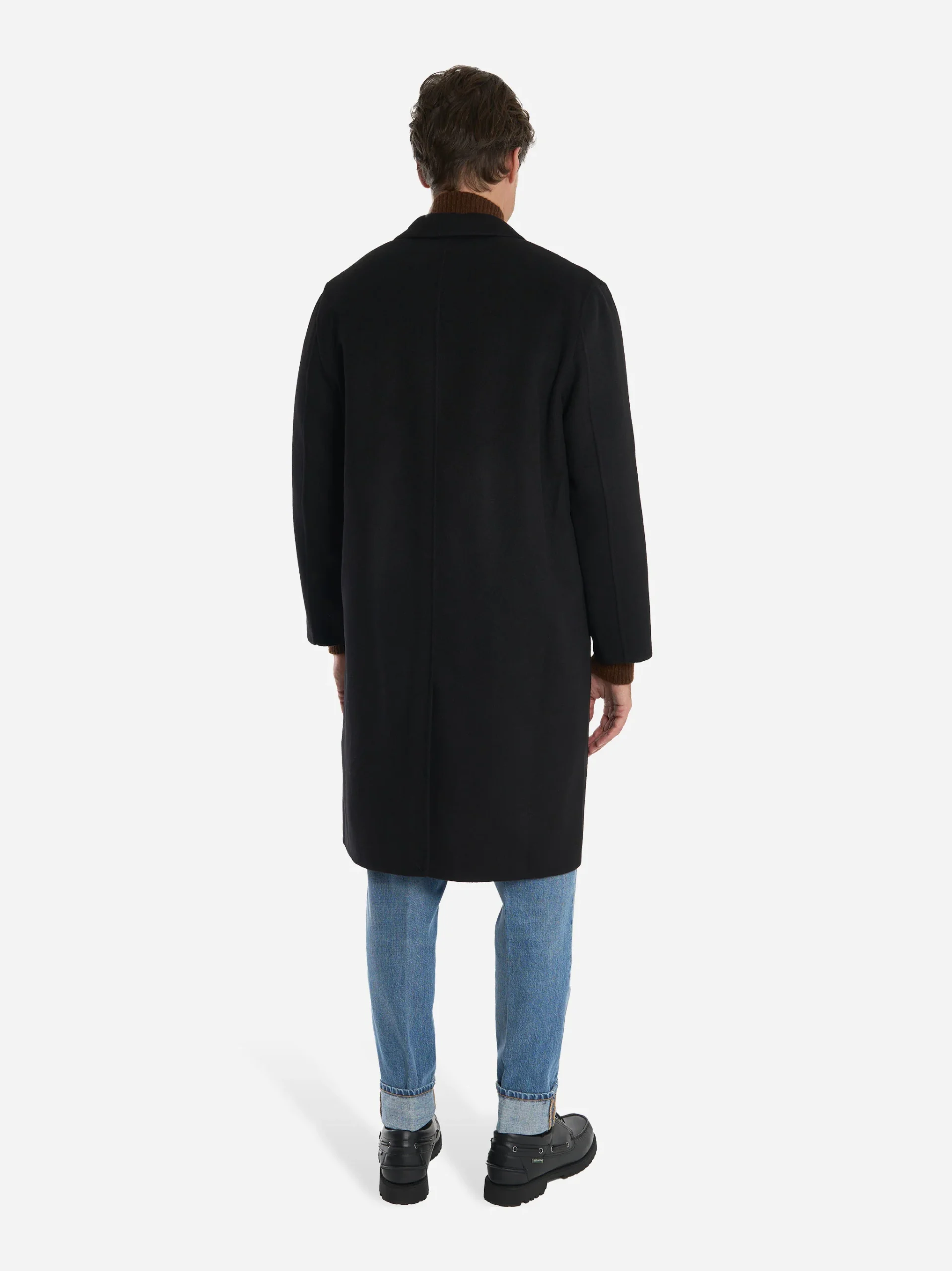 Cappotto monopetto in double di lana Nero - immagine 5