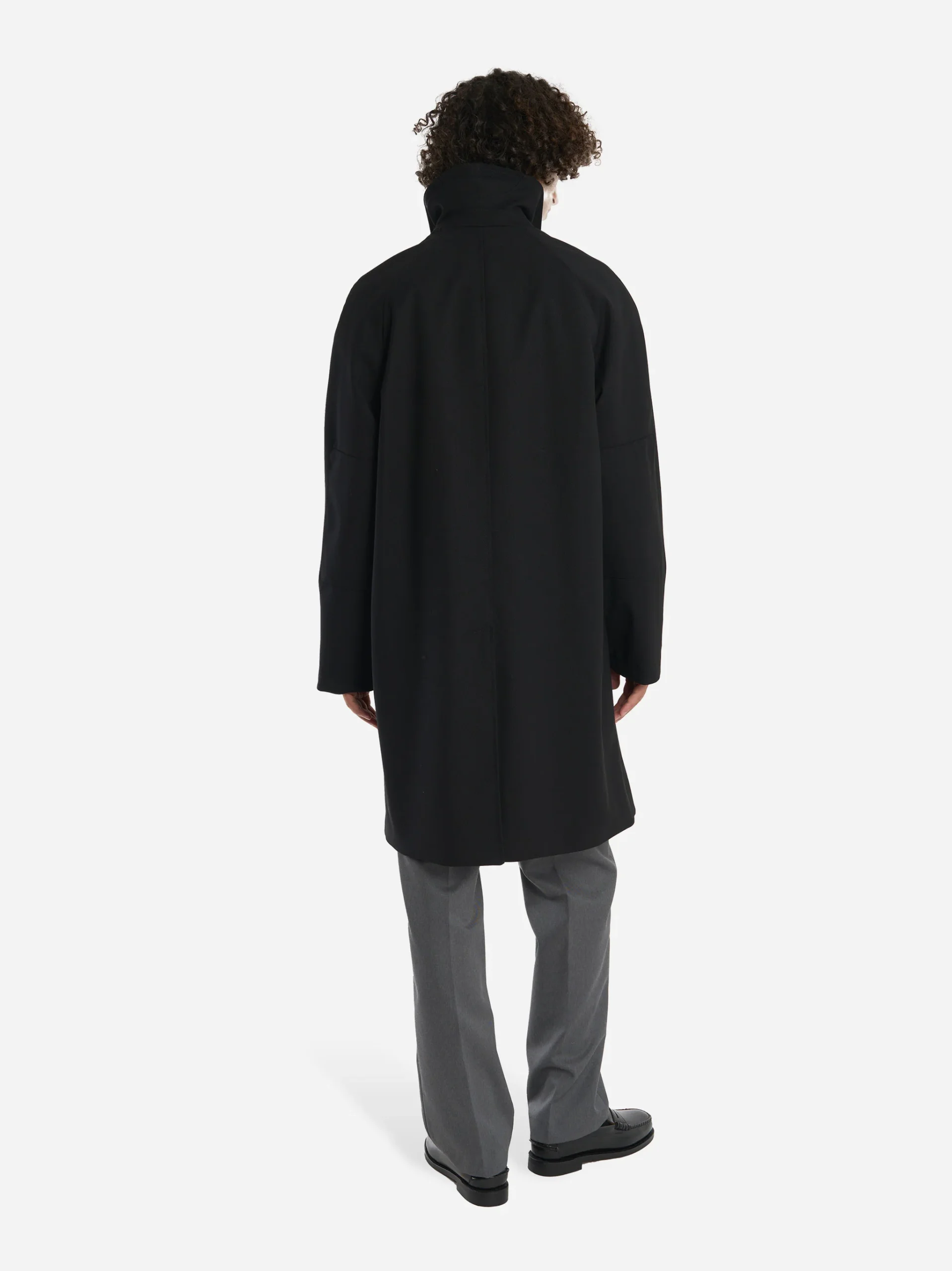 Cappotto monopetto Vinorosso in drill di lana Nero - immagine 5