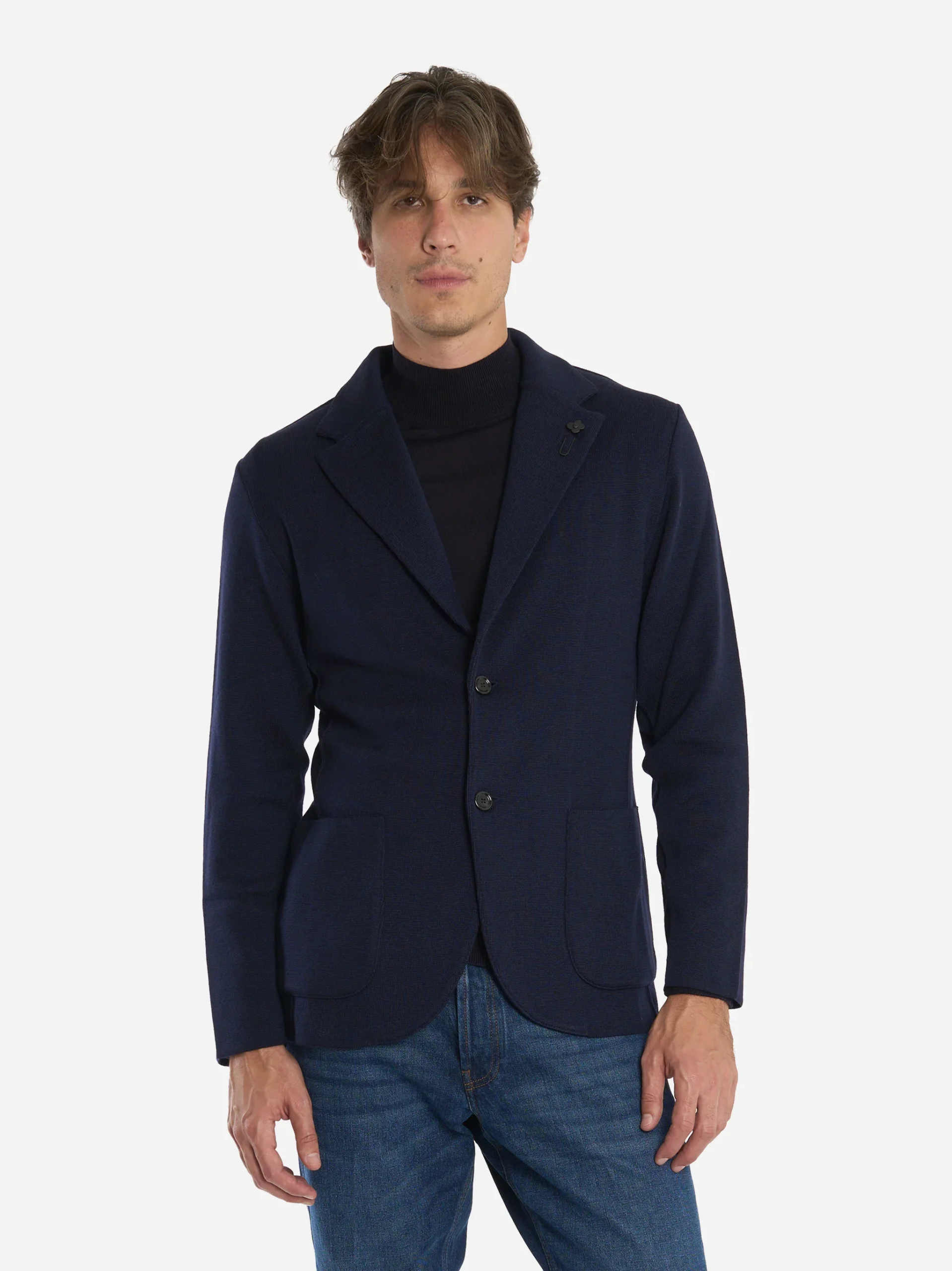 Blazer in maglia blu - immagine 4