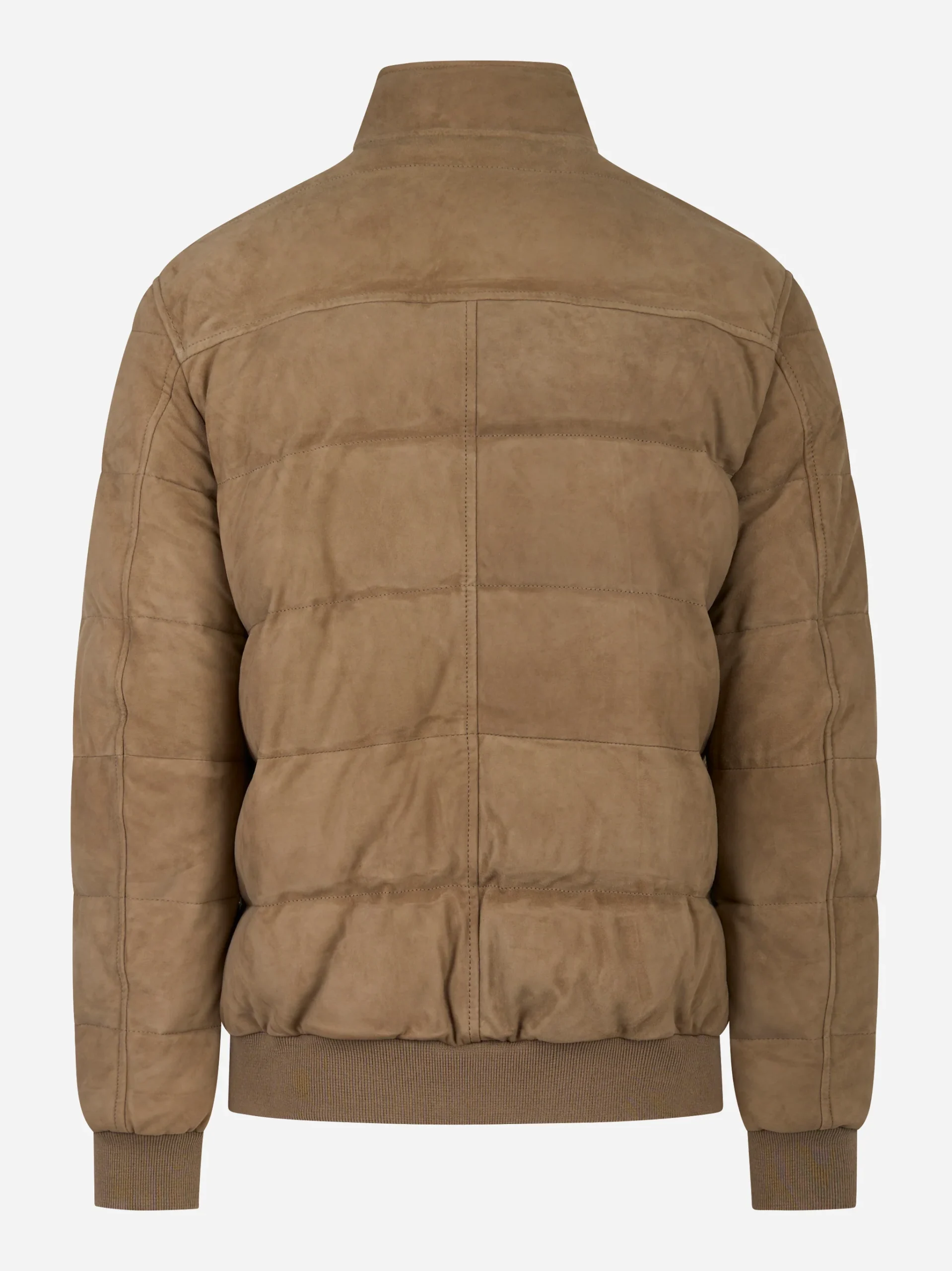 Bomber trapuntato in suede beige - immagine 3