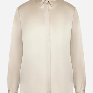 Camicia Chisone in seta stretch beige