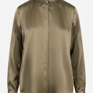 Camicia Chisone in seta stretch verde