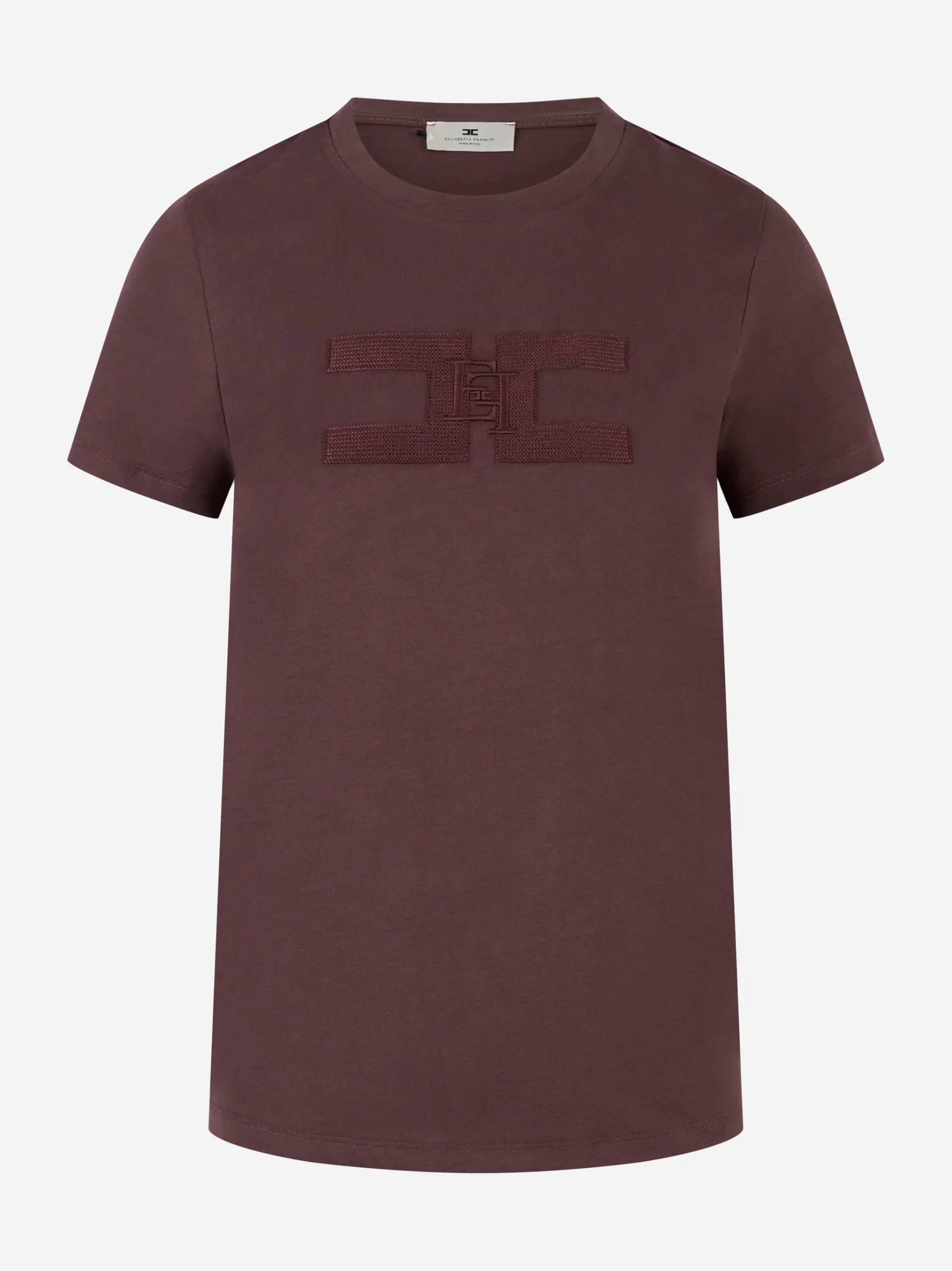 T-shirt in jersey di cotone Bordeaux