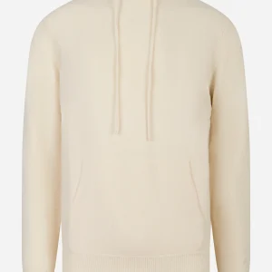 Maglia con cappuccio Mahony in lambswool Bianca