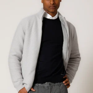 Bomber zip fodera visone