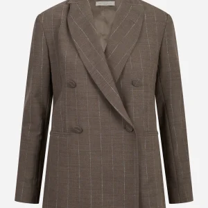 Blazer doppiopetto Garnacha con motivo gessato