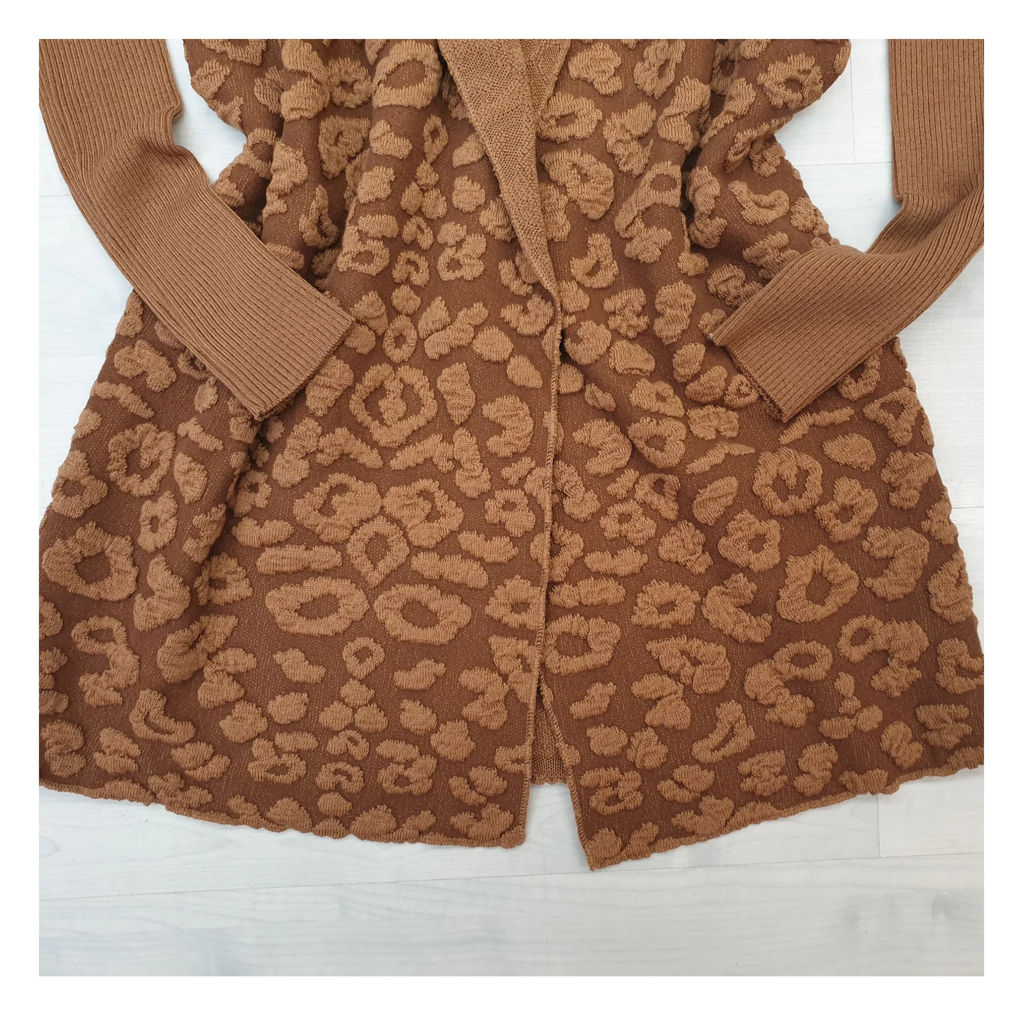 Cardigan maglia effetto maculato - immagine 3