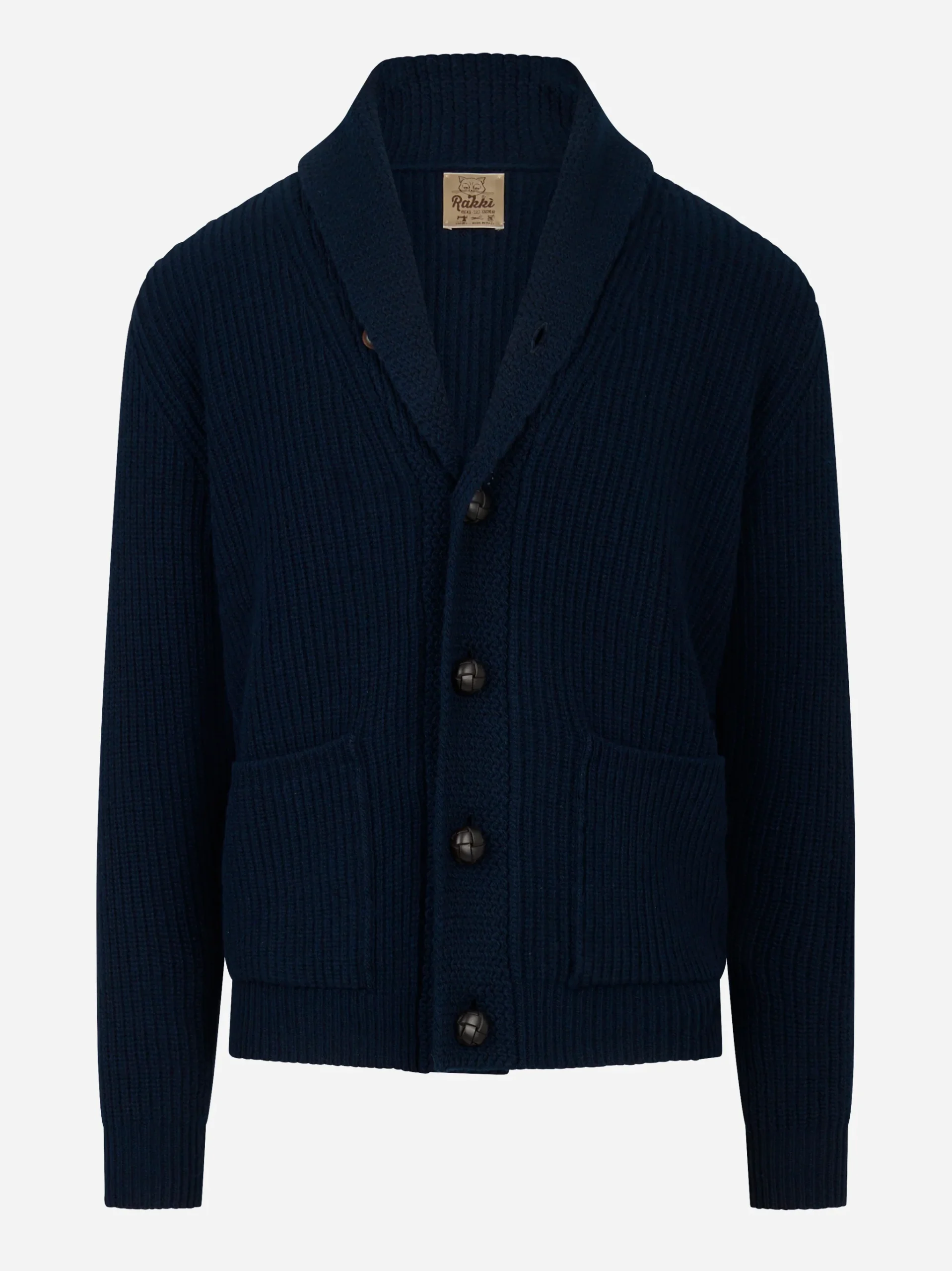 Cardigan Renegade blu con collo sciallato - immagine 2