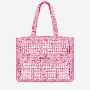 Borsa a Spalla in Rafia - Rosa