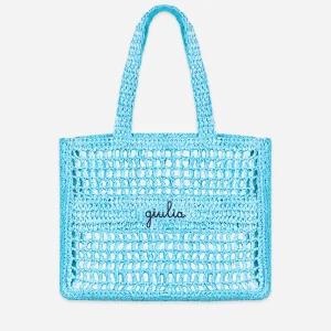 Borsa a Spalla in Rafia - Azzurro