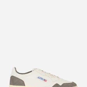 Sneakers Medalist Low in pelle bianca e suede Grigio