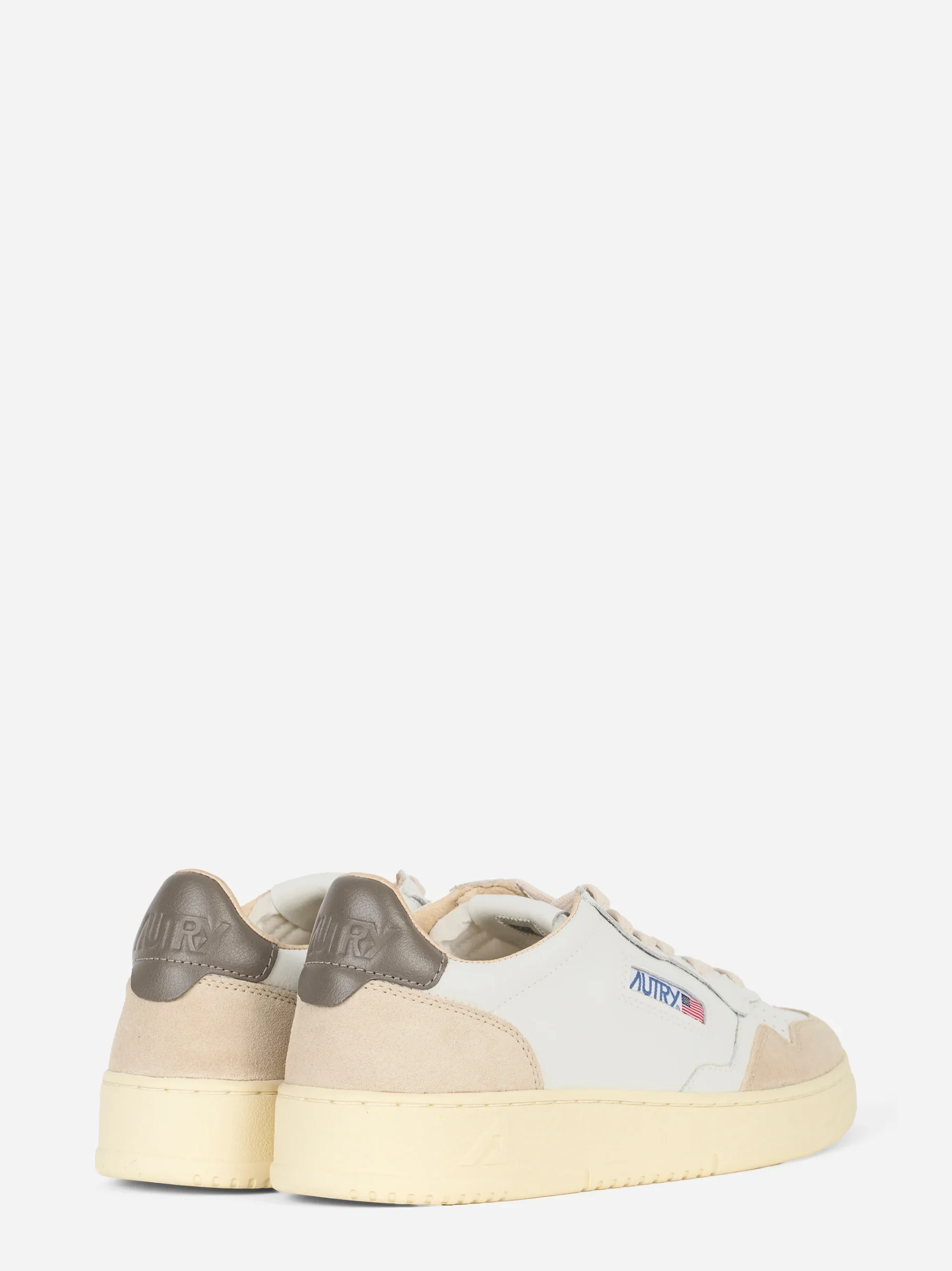 Sneakers Medalist Low in pelle bianca e e talloncino Marrone - immagine 4