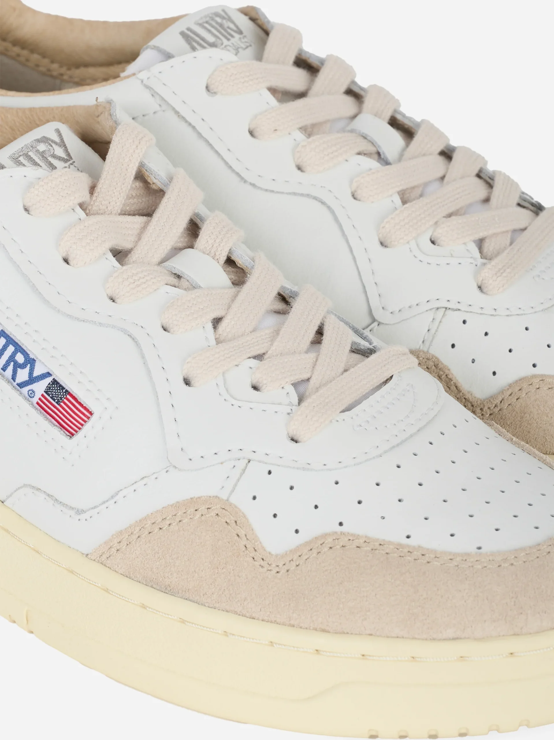Sneakers Medalist Low in pelle bianca e e talloncino Marrone - immagine 6