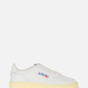 sneakers medalist platform in pelle Bianca