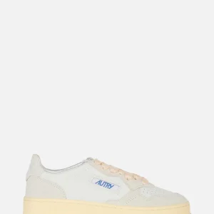 Sneakers medalist platform con glitter in pelle Bianca