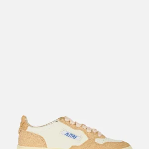 Sneakers medalist low in pelle bianca e glitter
Oro