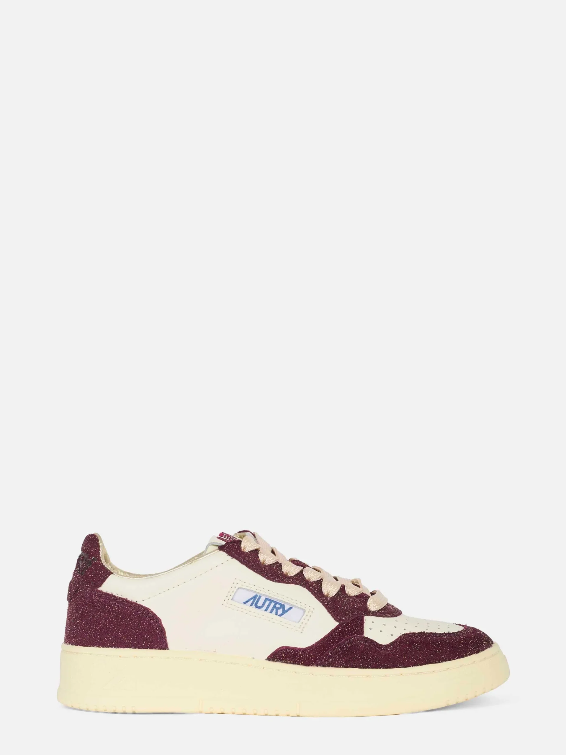 Sneakers medalist low in pelle bianca e glitter Bordeaux - immagine 2