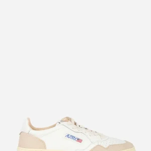 SNEAKERS MEDALIST LOW IN PELLE BIANCA E SUEDE BEIGE